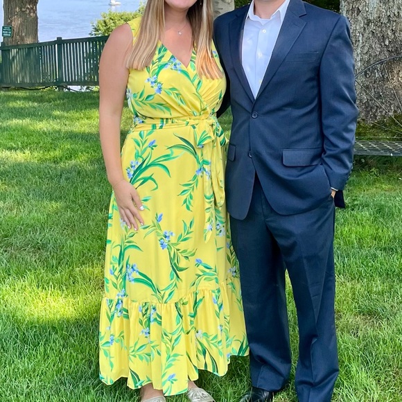 Tommy Bahama Yellow Floral Glow Tie Maxi Dress - Picture 2 of 3